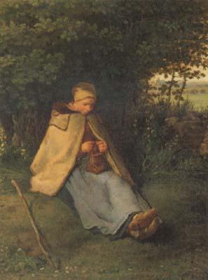 jean-francois millet Woman knitting (san19) china oil painting image